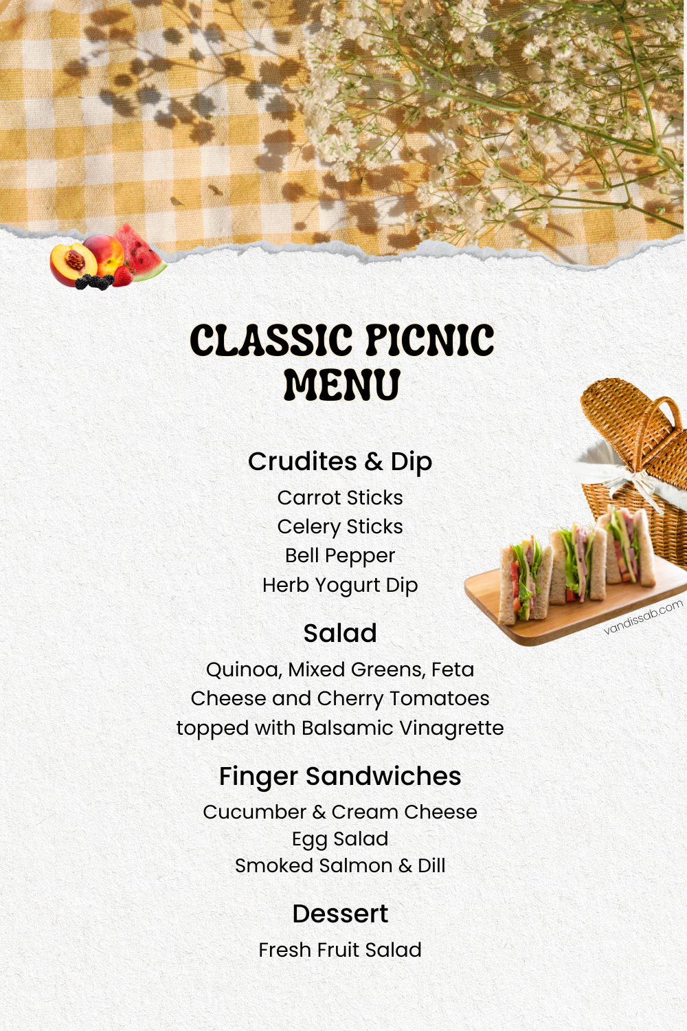 Classic Luxury Picnic Menu