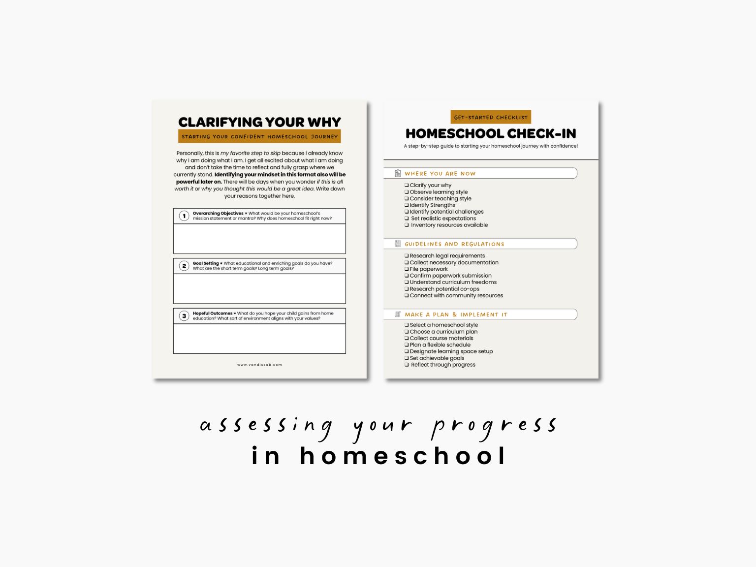 assessing your progress in homeschool checklist