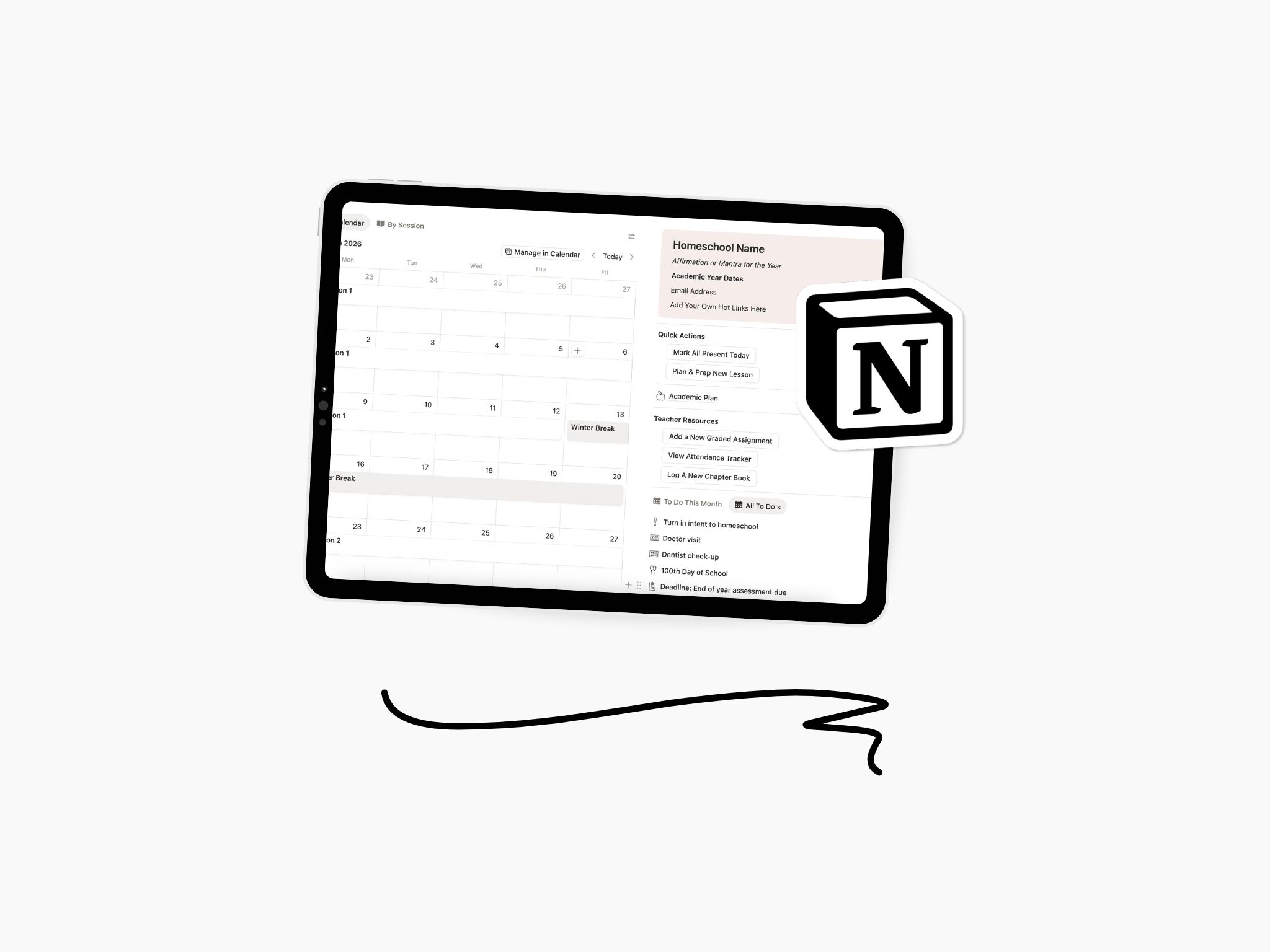 Notion for Homeschool: Academic Calendar