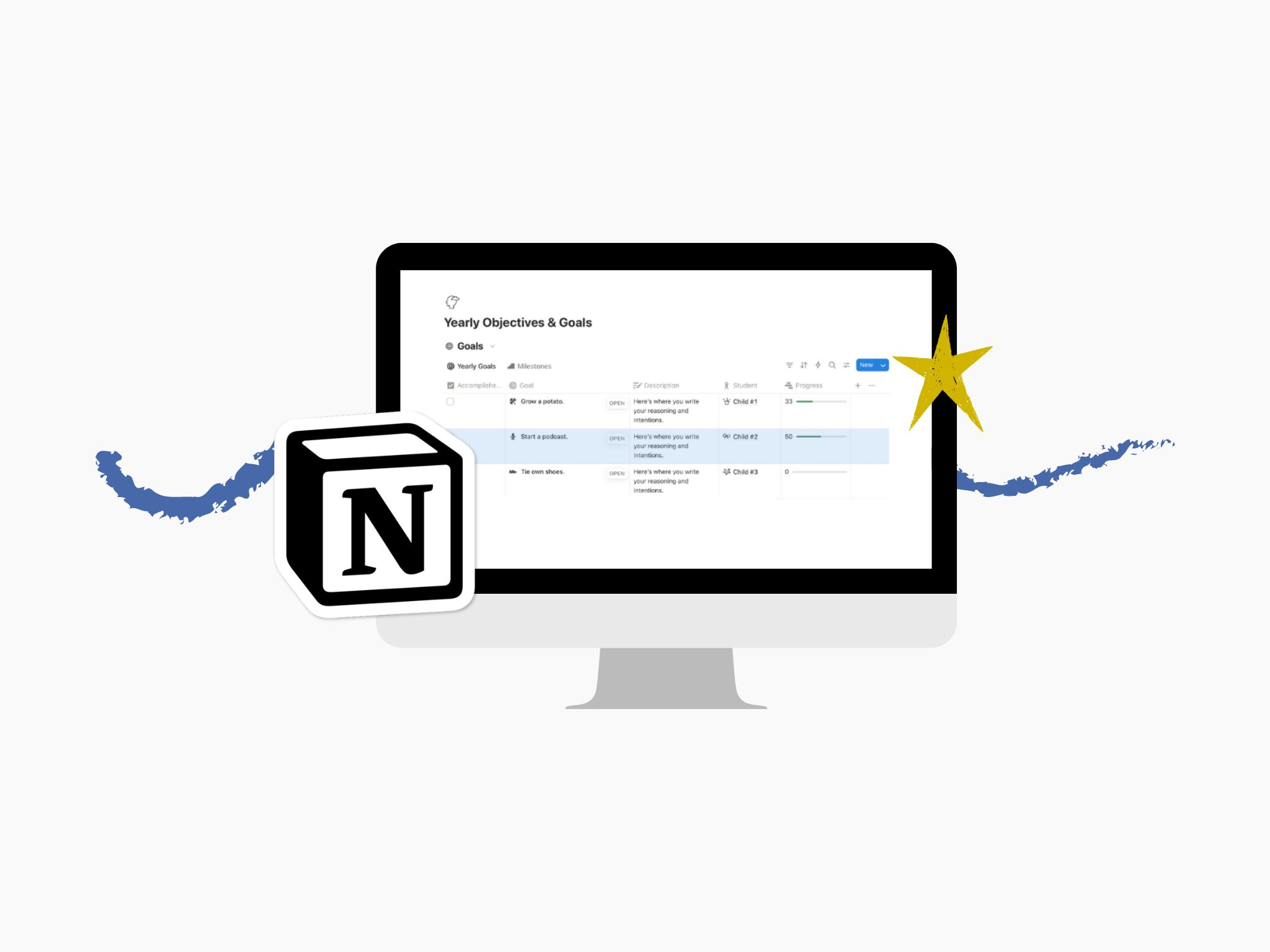 Notion for Homeschool: Yearly Objectives